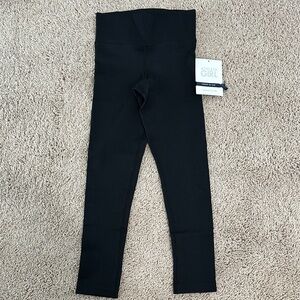 Black Ribbed Kids Leggings